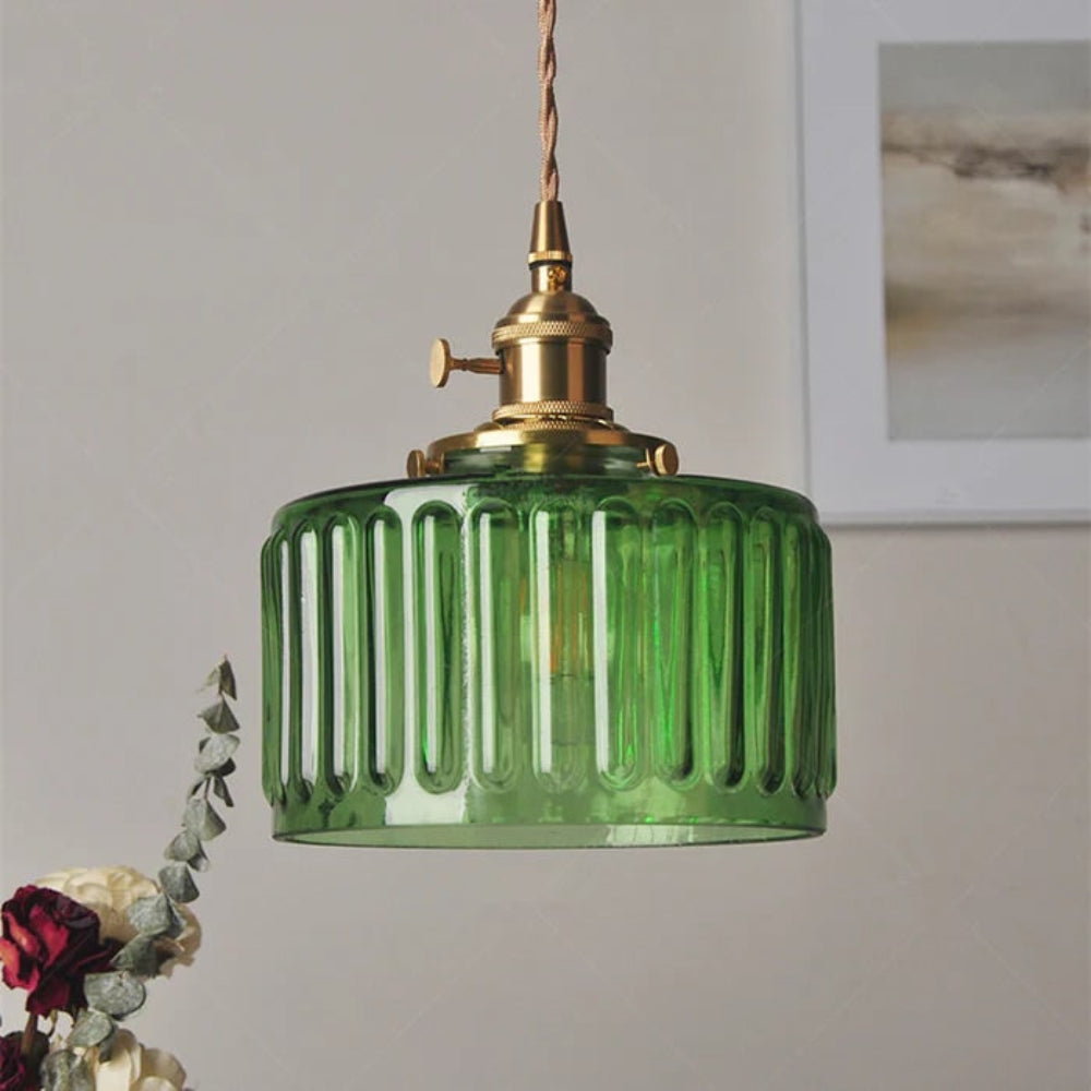 Ribbed Glass Pendant Light
