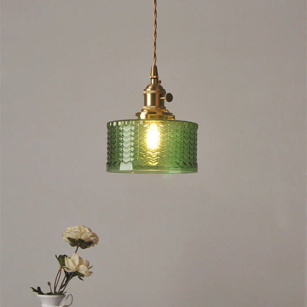 Ribbed Glass Pendant Light