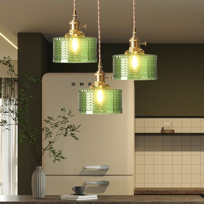 Ribbed Glass Pendant Light