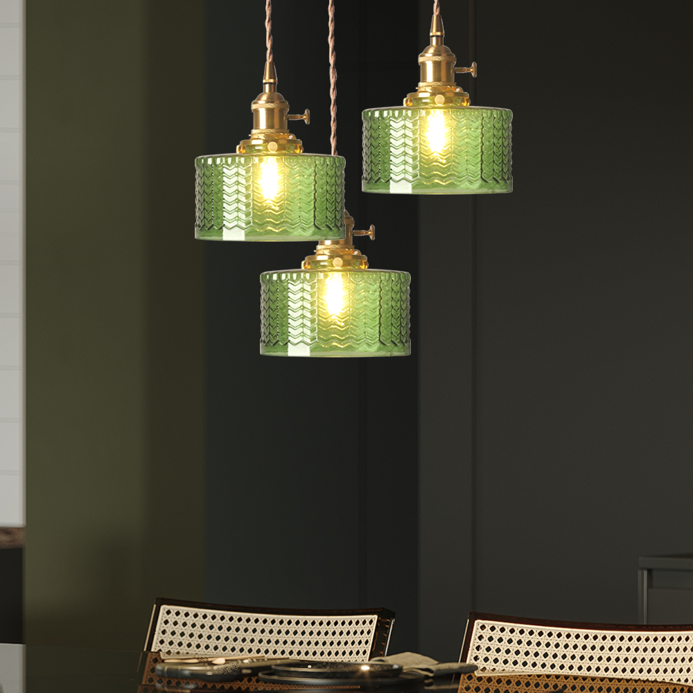 Ribbed Glass Pendant Light