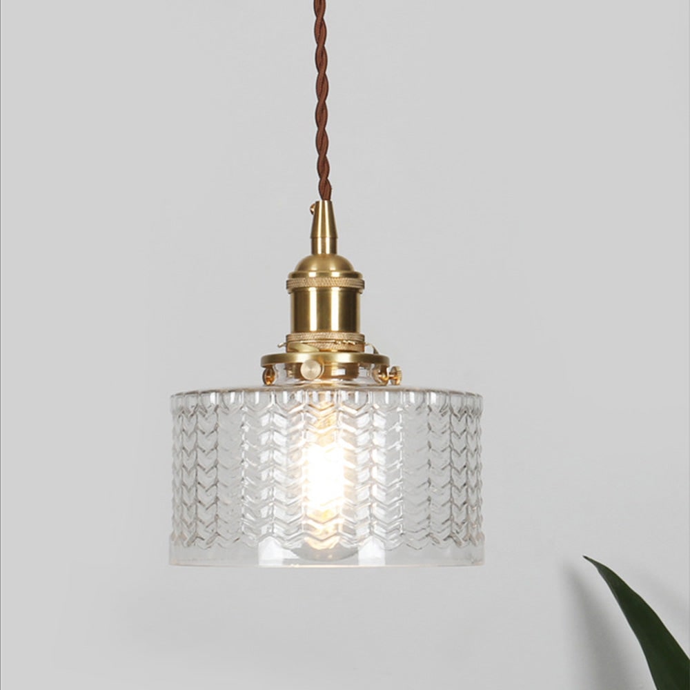 Ribbed Glass Pendant Light