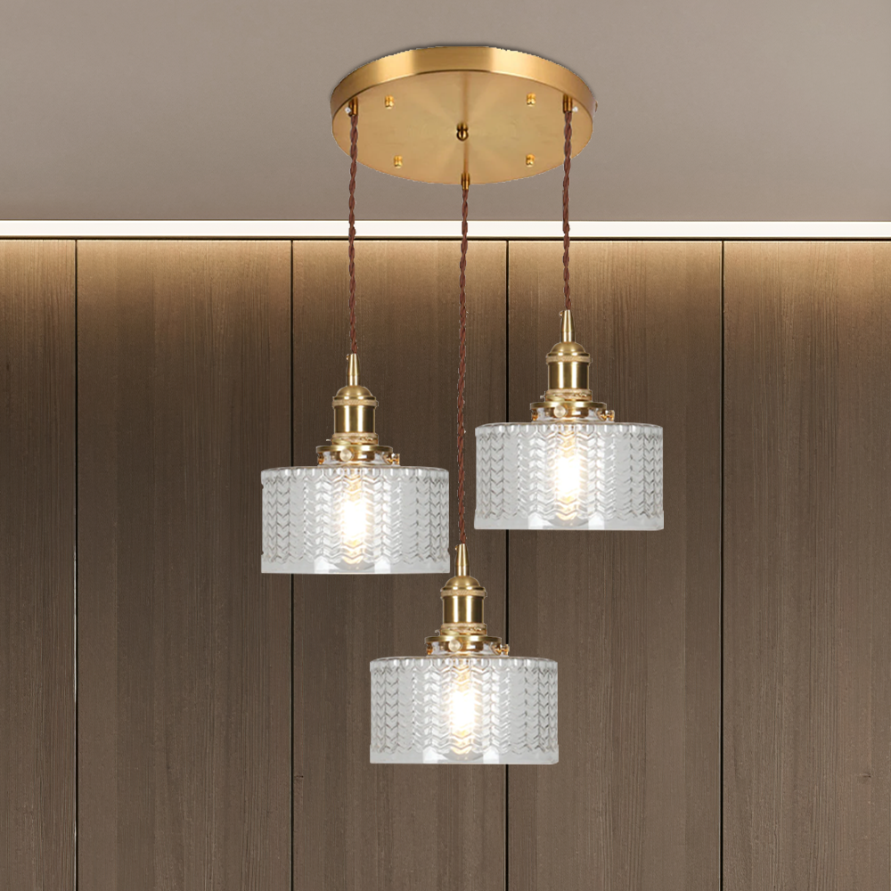 Ribbed Glass Pendant Light