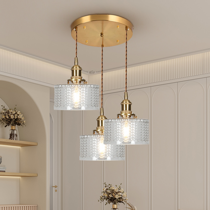 Ribbed Glass Pendant Light