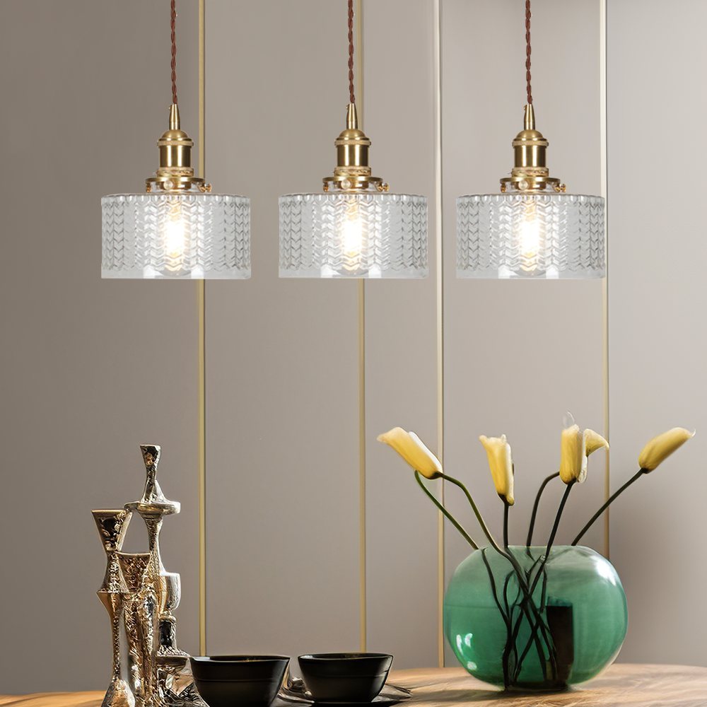 Ribbed Glass Pendant Light