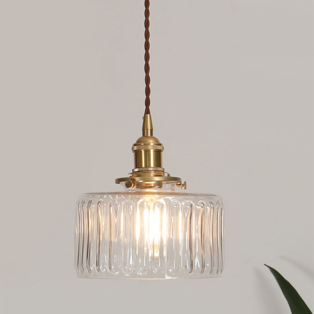 Ribbed Glass Pendant Light