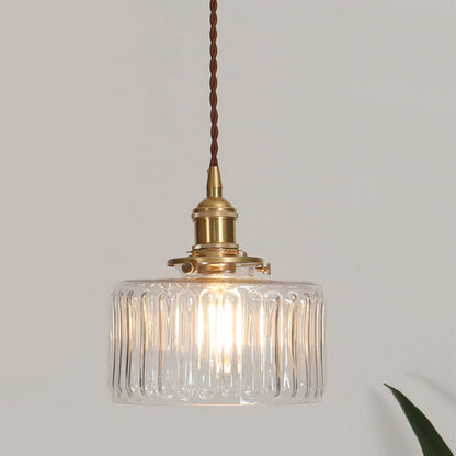 Ribbed Glass Pendant Light