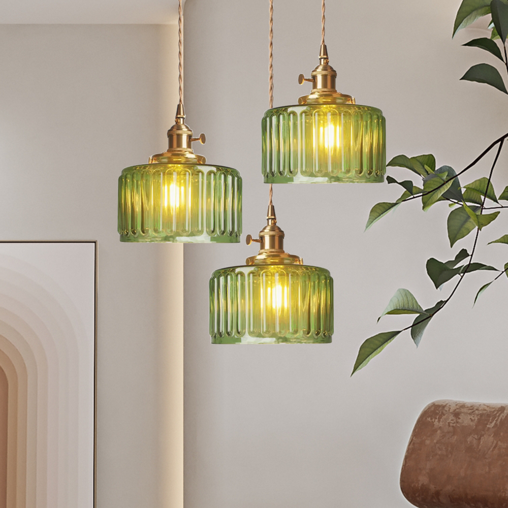 Ribbed Glass Pendant Light