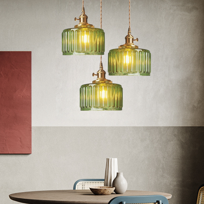 Ribbed Glass Pendant Light