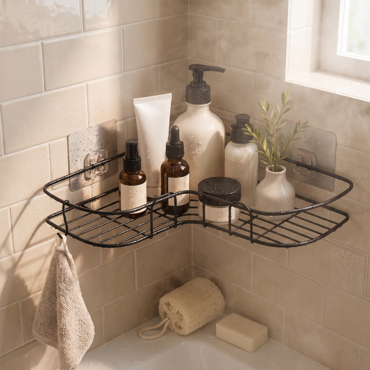 Drill-Free Rustproof Shower Shelf