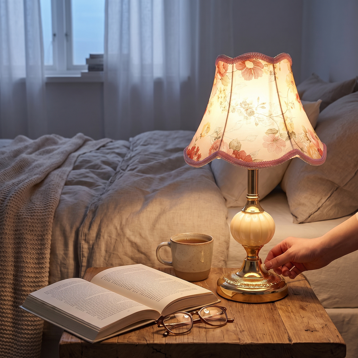 Quixy Floral Table Lamp