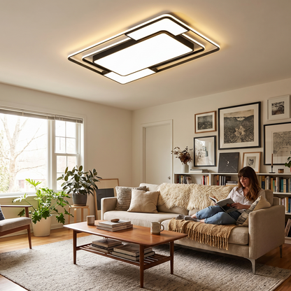 Remote LED Geometric Ceiling Light