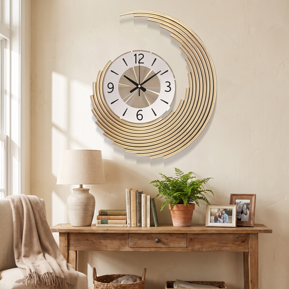 3D Metal Crescent Wall Clock