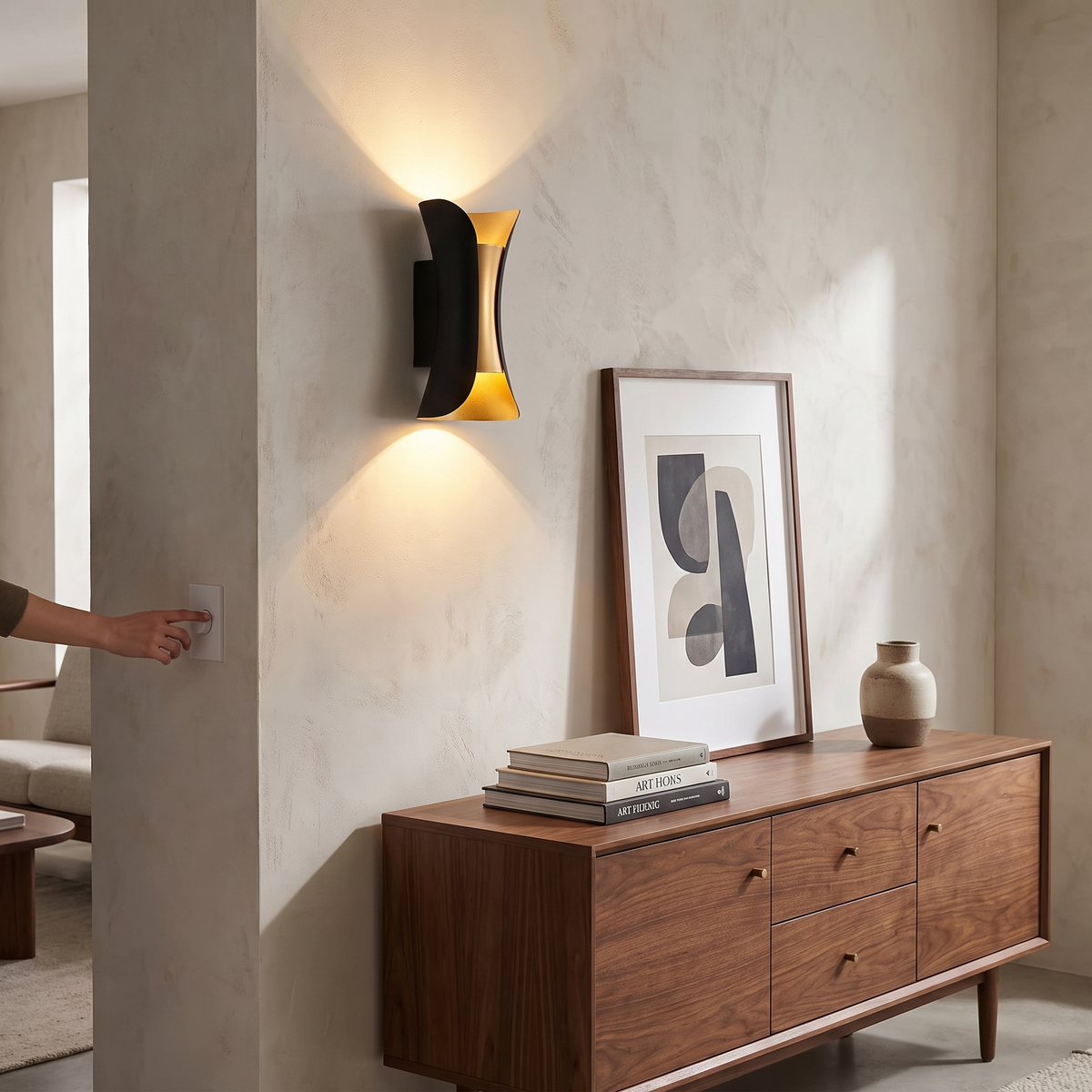 Black and Gold Up Down Wall Light