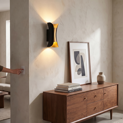 Black and Gold Up Down Wall Light