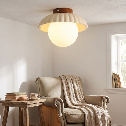Iron and Glass Ceiling Light