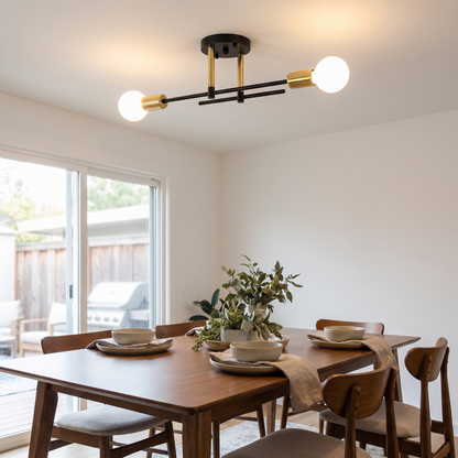 2-Light Flush Mount Chandelier