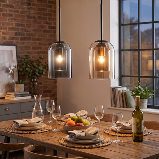 Mica Double Glass Pendant Lamp