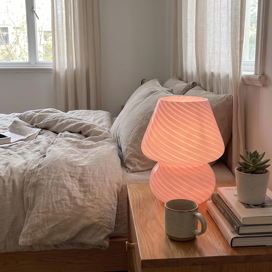 Murano-Style Glass Mushroom Lamp