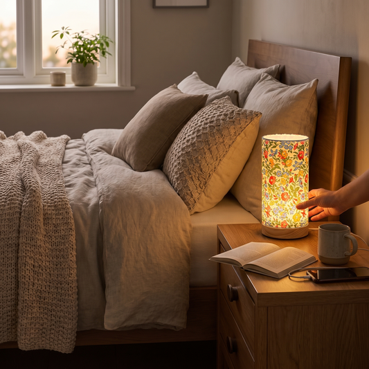 Wooden USB Bedside Table Lamp