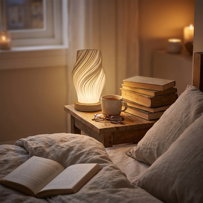 LED Swirl Sculptural Table Lamp