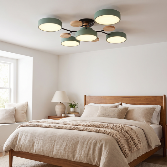LED Semi-Flush Ring Chandelier