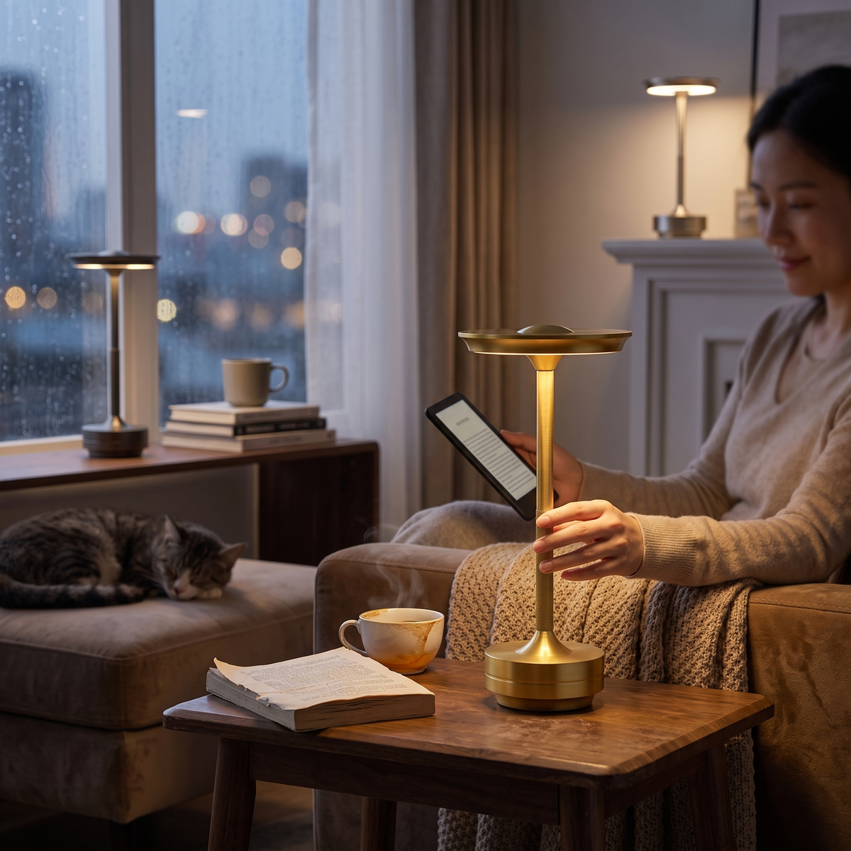 Dimmable Wireless Metal Table Lamp