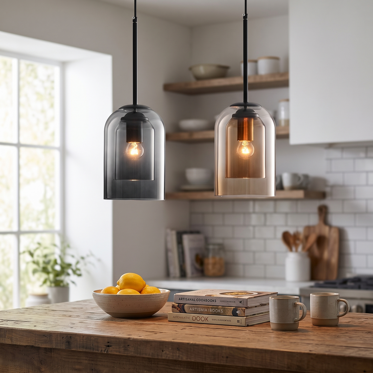 Coloured Glass Pendant Lamp