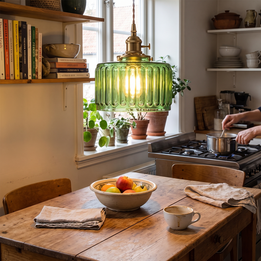 Ribbed Glass Pendant Light