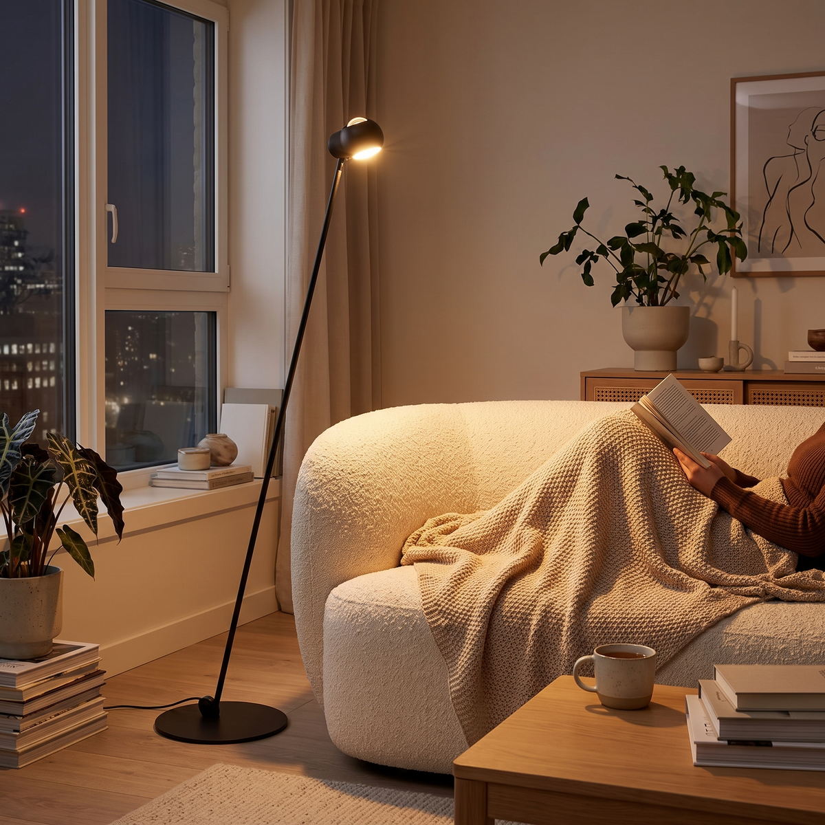 Dual Head Arc Floor Lamp