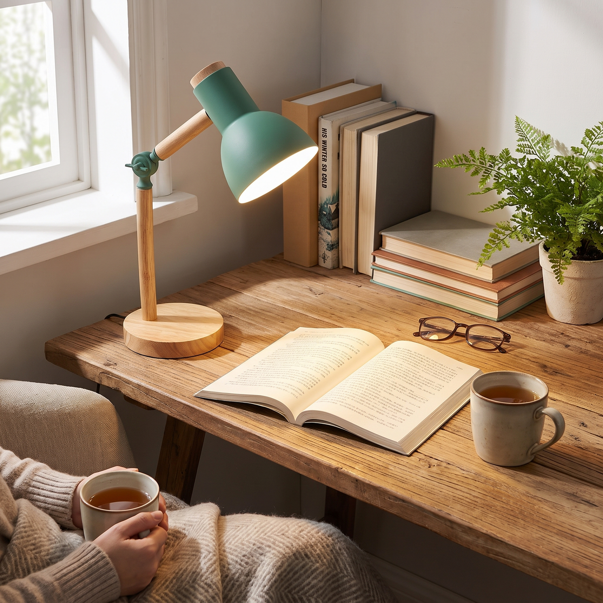 Nordic Wooden Adjustable Desk Lamp