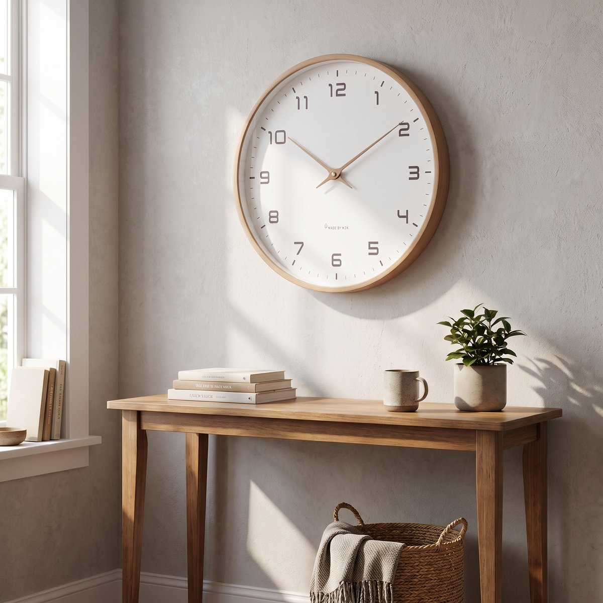 Nordic Wood Frame Wall Clock
