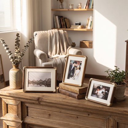 Brooks Wood and Brass Photo Frame