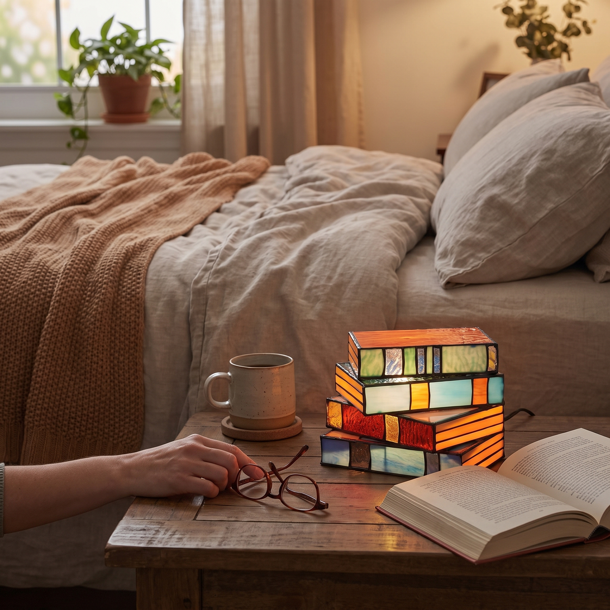 Stained Glass Book Lamp