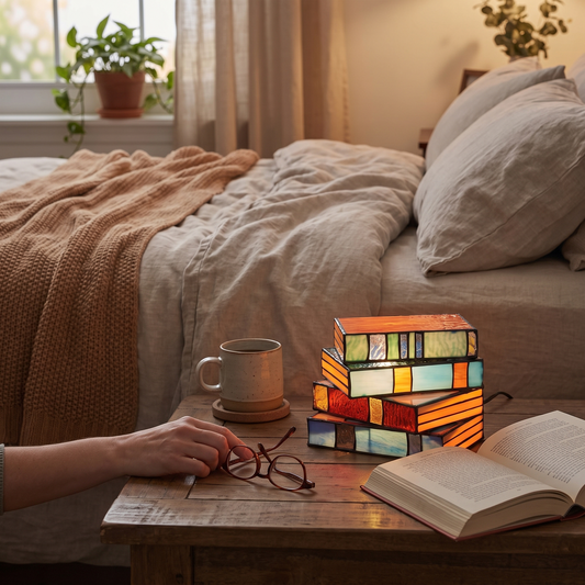 Stained Glass Book Lamp