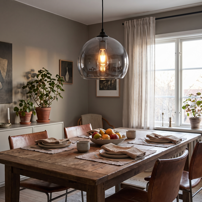 Glass Ball Semi Flush Ceiling Light
