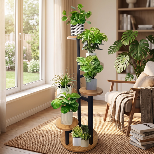 Verdura 6-Tier Wooden Plant Stand