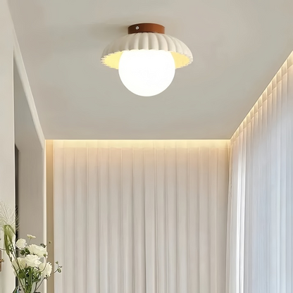 Iron and Glass Ceiling Light
