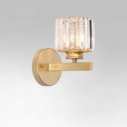 Crystal Glass and Iron Sconce