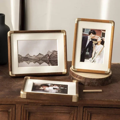 Brooks Wood and Brass Photo Frame