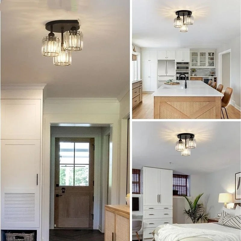 Crystal 3-Light Semi Flush Mount