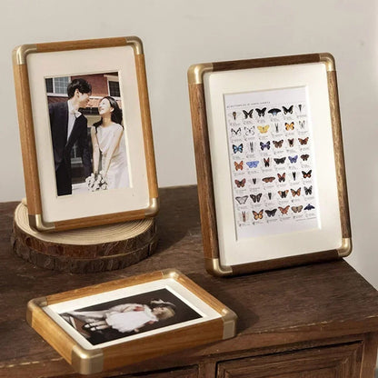 Brooks Wood and Brass Photo Frame