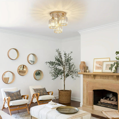 Crystal 3-Light Semi Flush Mount