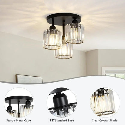 Crystal 3-Light Semi Flush Mount
