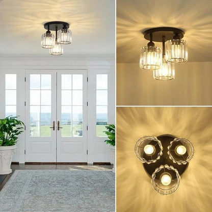Crystal 3-Light Semi Flush Mount