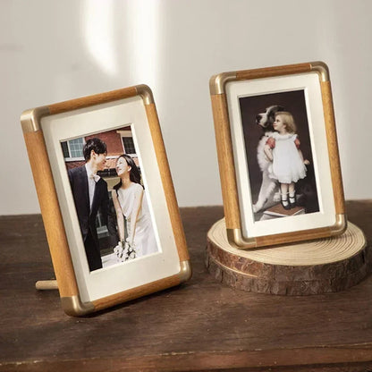 Brooks Wood and Brass Photo Frame