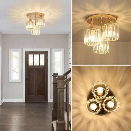 Crystal 3-Light Semi Flush Mount