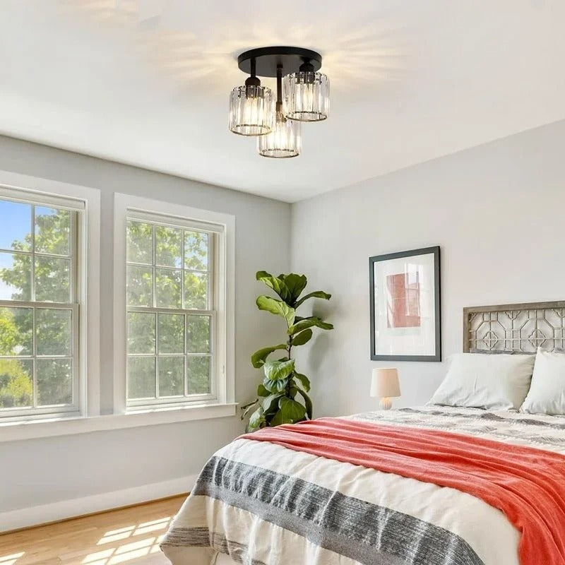 Crystal 3-Light Semi Flush Mount