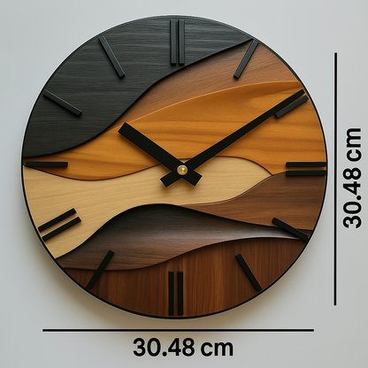 Artistic Faux Wood Wall Clock