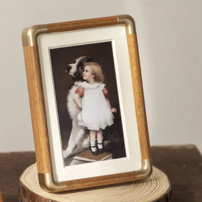 Brooks Wood and Brass Photo Frame